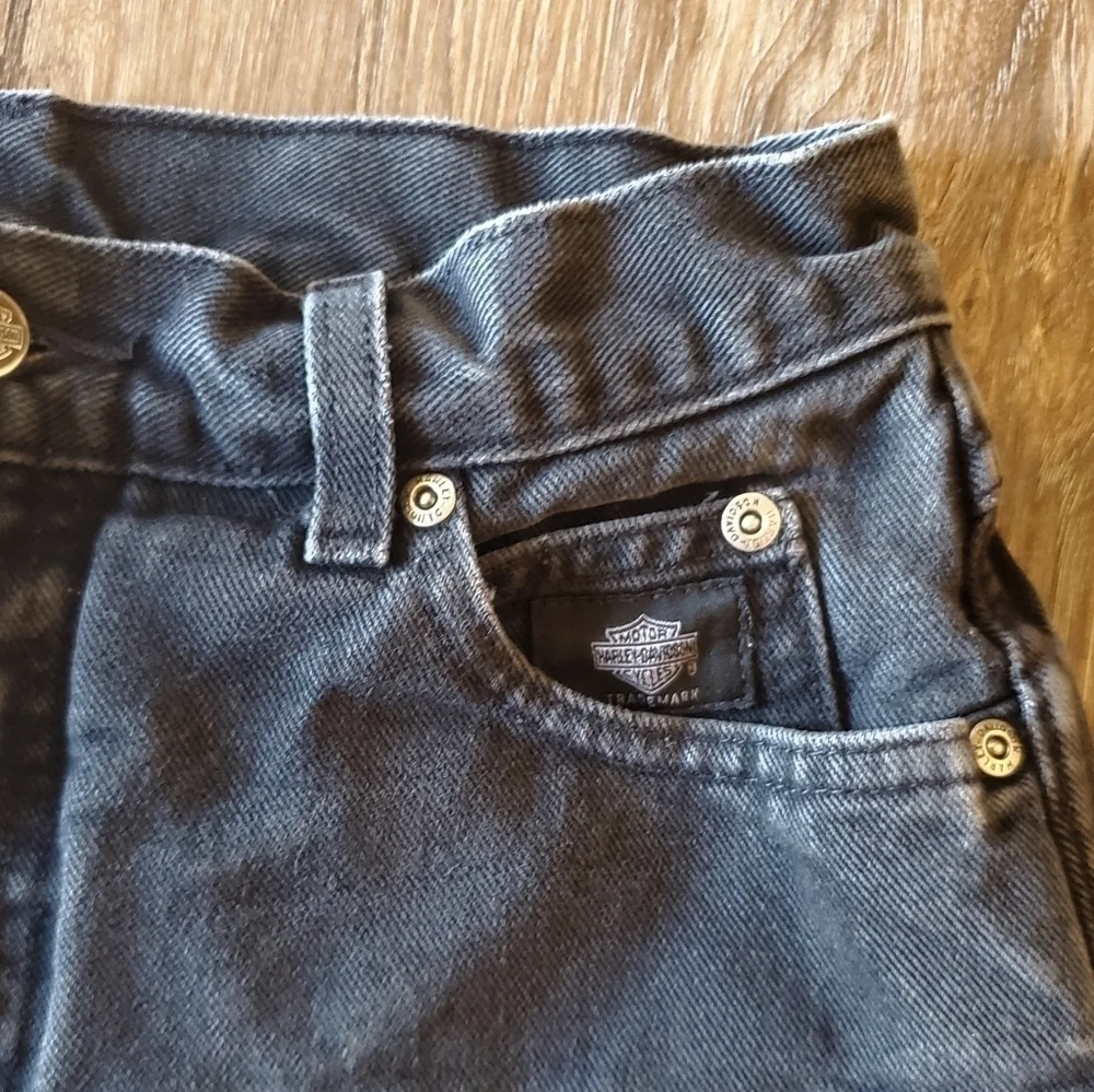 HARLEY Davidson Black Denim Shorts Size 4